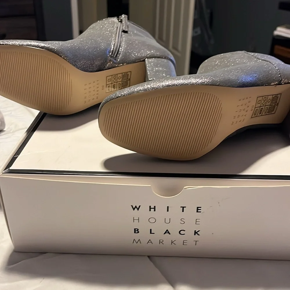 Silver Bootie size 8m!  Brand new in box perfect for the Holidays
